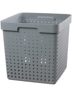 Aufbewahrungskorb in Grau - (B)29,6 x (H)29,6 x (T)29,6 cm