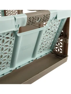 Aufbewahrungskorb in Hellbraun/ Hellblau - (B)48 x (H)34,5 x (T)23,5 cm