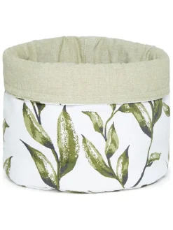 Aufbewahrungskorb in Weiß/ Grün - (H)21 x Ø 20 cm