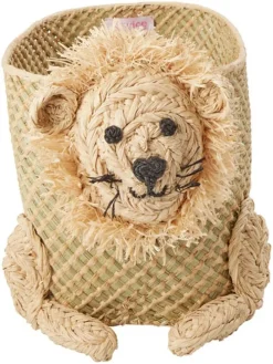 Aufbewahrungskorb "Lion" in Beige - (H)34 x Ø 20 cm