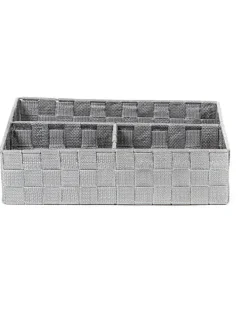 Aufbewahrungskorb "Stan" in Grau - (B)32 x (H)25 x (T)8 cm