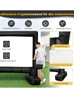 Aufblasbare Beamer Leinwand in Schwarz