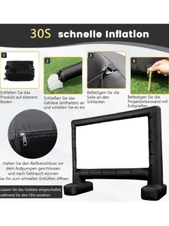 Aufblasbare Beamer Leinwand in Schwarz