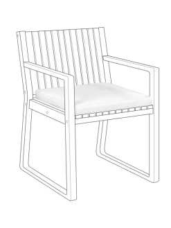 Auflagen SASSARI in Weiß - (W) 46 x (H) 5 x (L) 46 cm