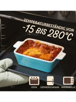 Auflaufform aus Keramik für 2 Personen - Für Lasagne, Tiramisu &