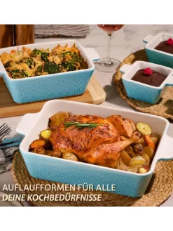 Auflaufform aus Keramik für 2 Personen - Für Lasagne, Tiramisu &