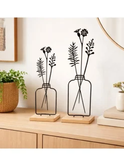 Aufsteller Blumenvase 2er Set in Schwarz