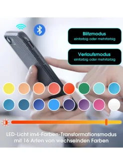 Ausziehbarer Couchtisch mit LED einstellbarem Lichtband und Stauraum, Weiß