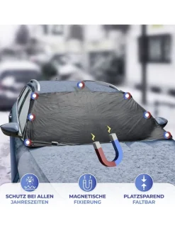 Auto-Scheibenabdeckung in Schwarz/ Silber - (L)96 x (B)156 cm