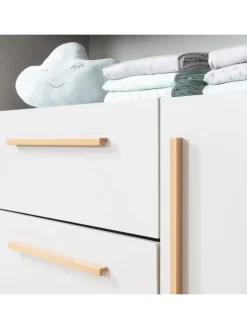 Babyzimmer Set Lea 2-tlg. Holz Beige/Grau mit Bett & Kommode