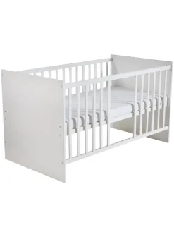 Babyzimmer Set Maren Weiß mit Bett & Kommode mit 3 Schubladen