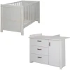 Babyzimmer Set Mila Grau mit Kinderbett & Wickelkommode