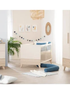 Babyzimmer Set Sidney 2-tlg. Beige/Eiche mit Bett & Wickelkommode