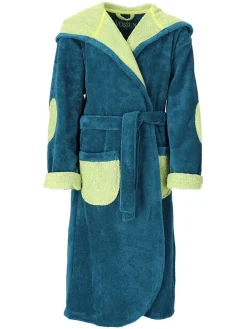 Bademantel "Momo" in Türkis/ Gelb