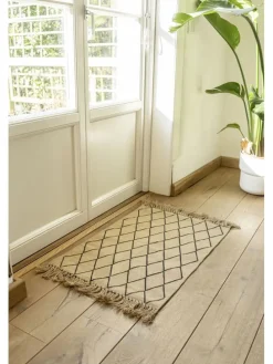 Badematte ''Calama'' in Beige/ Schwarz - (L)80 x (B)50 cm