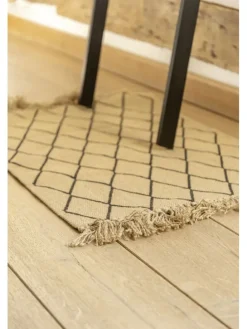 Badematte ''Calama'' in Beige/ Schwarz - (L)80 x (B)50 cm