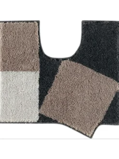 Badematte in Braun/ Grau/ Schwarz
