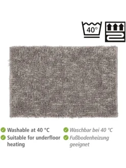 Badematte ''Lanas'' in Grau - (L)90 x (B)60 cm