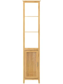 Badezimmer-Hochschrank in Hellbraun - (B)40 x (H)190 x (T)30 cm