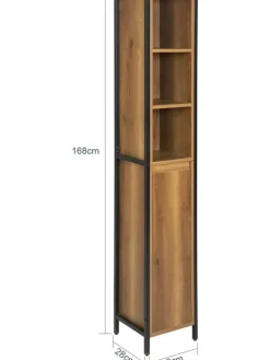 Badezimmer-Hochschrank in Braun - (B)30 x (H)168 x (T)28cm