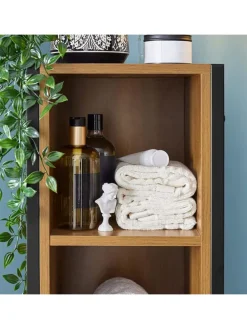 Badezimmer-Hochschrank in Braun - (B)30 x (H)168 x (T)28cm