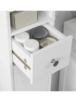 Badezimmer-Hochschrank in Weiß - (B)20 x (H)180 x (T)20cm