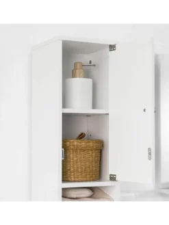 Badezimmer-Hochschrank in Weiß - (B)20 x (H)180 x (T)20cm