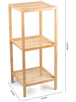 Badezimmerregal in Hellbraun - (B)33 x (H)77,5 x (T)32 cm