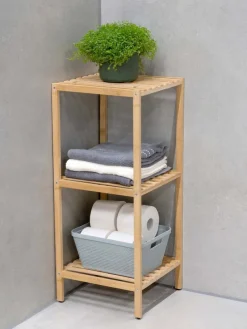 Badezimmerregal in Hellbraun - (B)33 x (H)77,5 x (T)32 cm