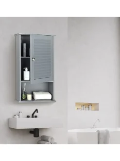 Badezimmerschrank hängend in Grau