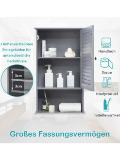 Badezimmerschrank hängend in Grau