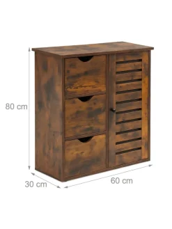 Badezimmerschrank in Braun - (B)60 x (H)80 x (T)30 cm