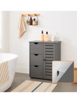 Badezimmerschrank in Grau - (B)60 x (H)80 x (T)30 cm