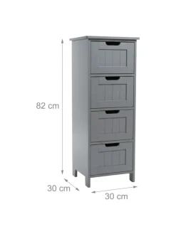 Badezimmerschrank in Grau - (B)30 x (H)82 x (T)30 cm