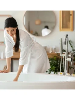 Badezimmerschrank in Natur/ Weiß - (B)34,5 x (H)60 x (T)21 cm