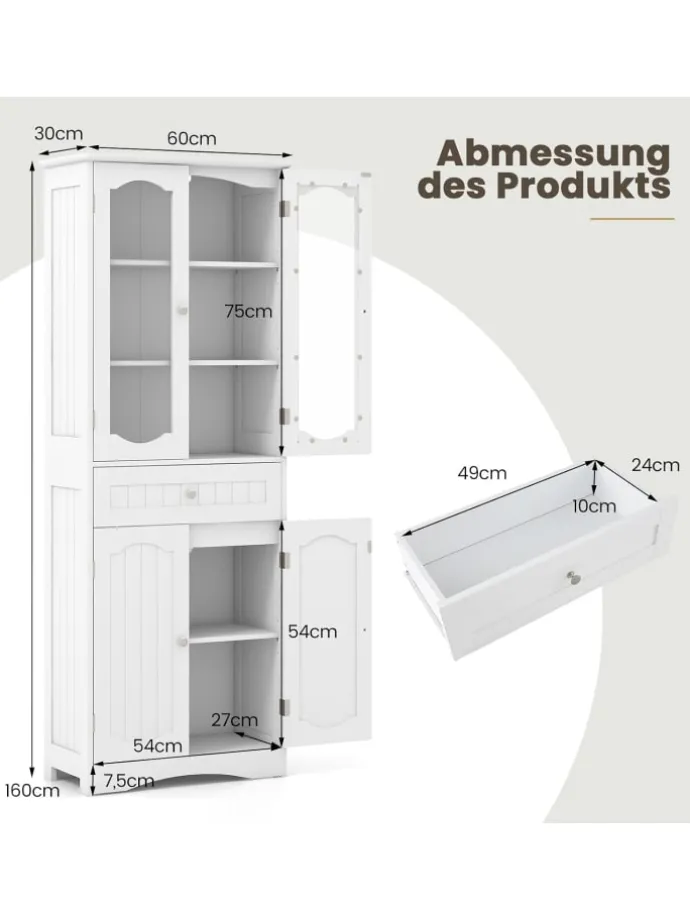 Badezimmerschrank in Weiß