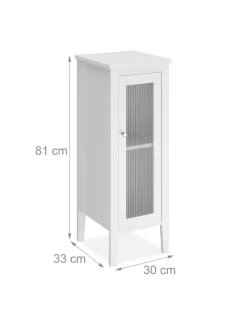 Badezimmerschrank in Weiß - (B)30 x (H)81 x (T)33 cm