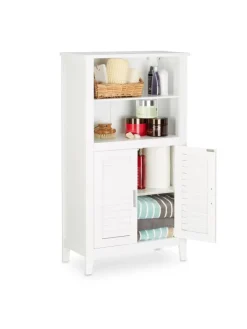 Badezimmerschrank in Weiß - (B)50 x (H)92 x (T)25,5 cm