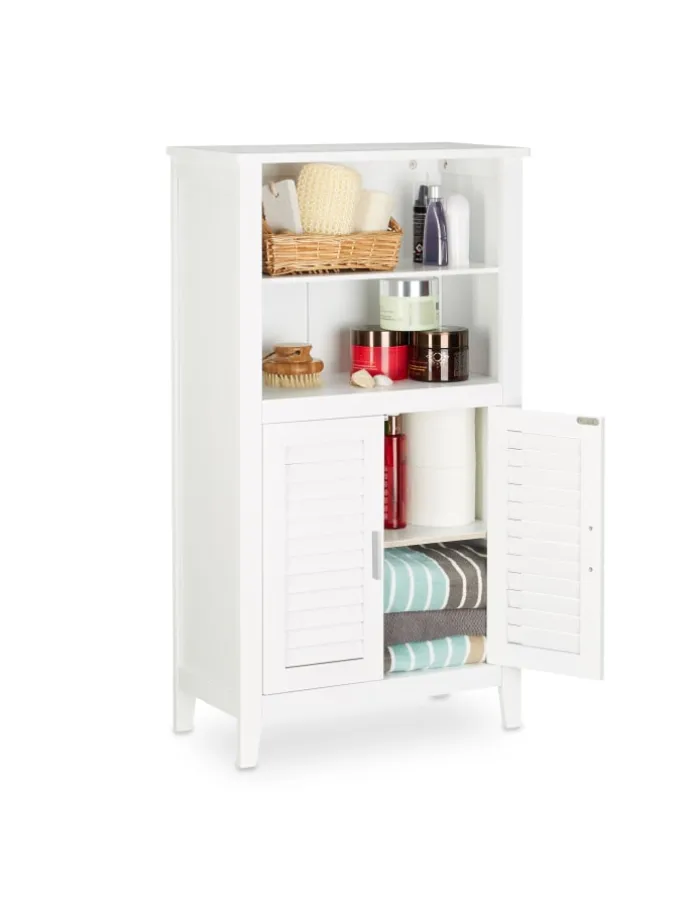 Badezimmerschrank in Weiß - (B)50 x (H)92 x (T)25,5 cm