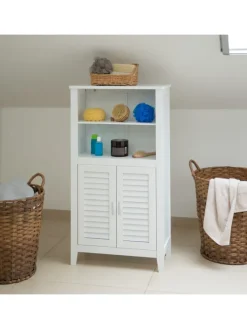 Badezimmerschrank in Weiß - (B)50 x (H)92 x (T)25,5 cm