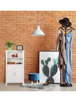 Badezimmerschrank in Weiß - (B)50 x (H)92 x (T)25,5 cm