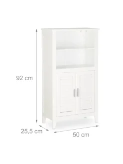 Badezimmerschrank in Weiß - (B)50 x (H)92 x (T)25,5 cm