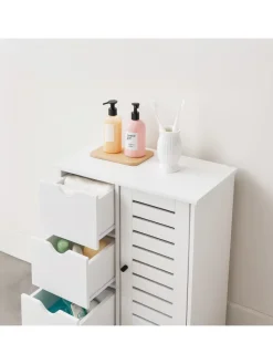 Badezimmerschrank in Weiß - (B)60 x (H)80 x (T)30 cm