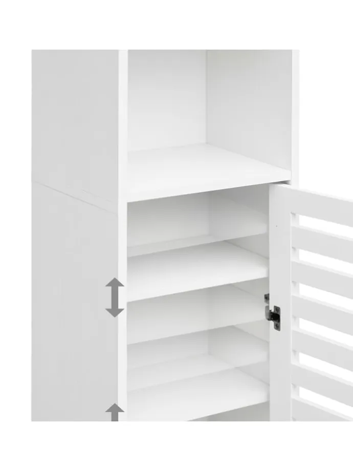 Badezimmerschrank in Weiß - (B)30 x (H)167 x (T)40 cm