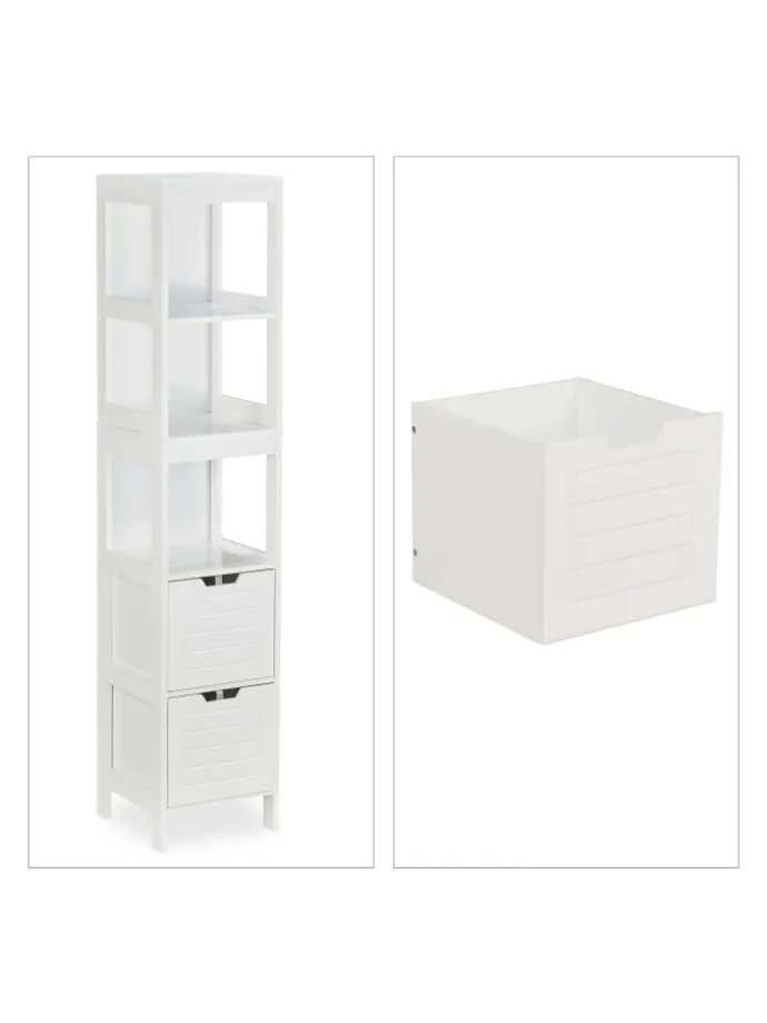 Badezimmerschrank in Weiß - (B)30 x (H)144 x (T)30 cm