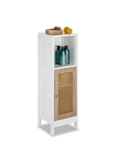 Badezimmerschrank in Weiß/ Natur - (B)30 x (H)96,5 x (T)30 cm