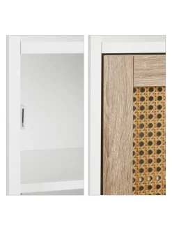 Badezimmerschrank in Weiß/ Natur - (B)30 x (H)96,5 x (T)30 cm