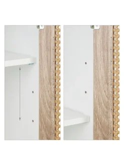 Badezimmerschrank in Weiß/ Natur - (B)30 x (H)96,5 x (T)30 cm