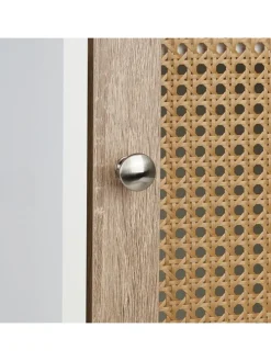 Badezimmerschrank in Weiß/ Natur - (B)30 x (H)96,5 x (T)30 cm