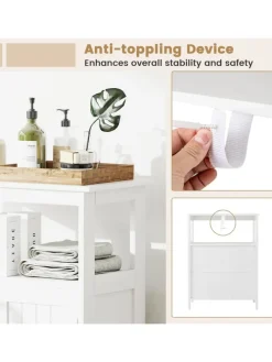 Badezimmerschrank mit Doppeltür & Ablagen in Weiß